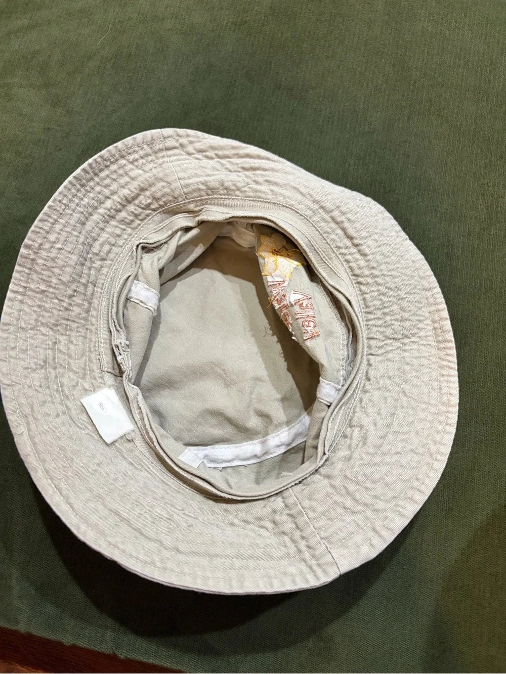 Waterville Valley Embroidered Beige Bucket Hat | Cotton Sun Hat | Adult